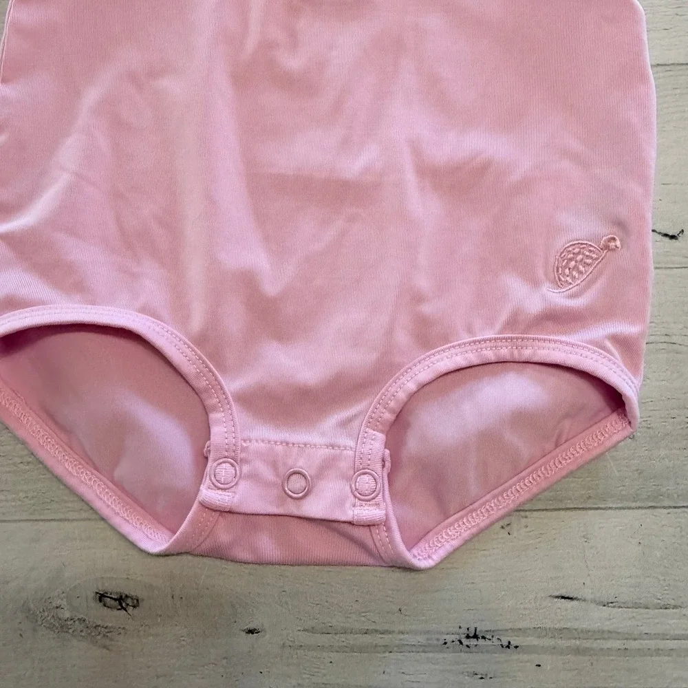 Turtles & Tees baby girls pink polo bodysuit monagramed 
